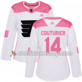 Adidas Maillot de Hockey Philadelphia Flyers Sean Couturier 14 2017-2018 Blanc Rose Fashion Authentic - Femme
